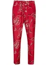 Bode Begonia Drawstring Trousers In Red