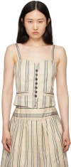 Bode Beige Antique Stripe Blouse In Multi Multi