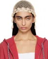 Bode Beige Blossom Crochet Beanie In Cream Cream