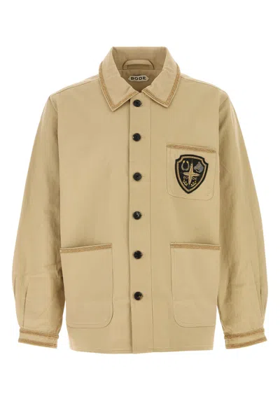 Bode Men Beige Cotton Bullion Jacket In Brown