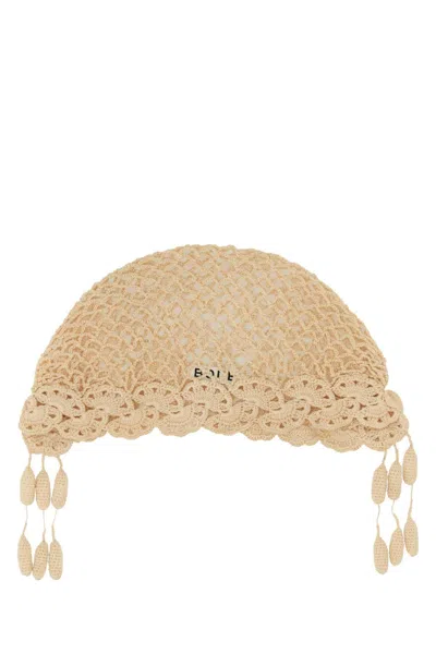 Bode Beige Crochet Blossom Beanie In Brown