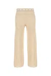 Bode Cotton Crochet Pants In Beige