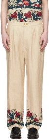 Bode Beige Garden Lattice Trousers In Ecmlt