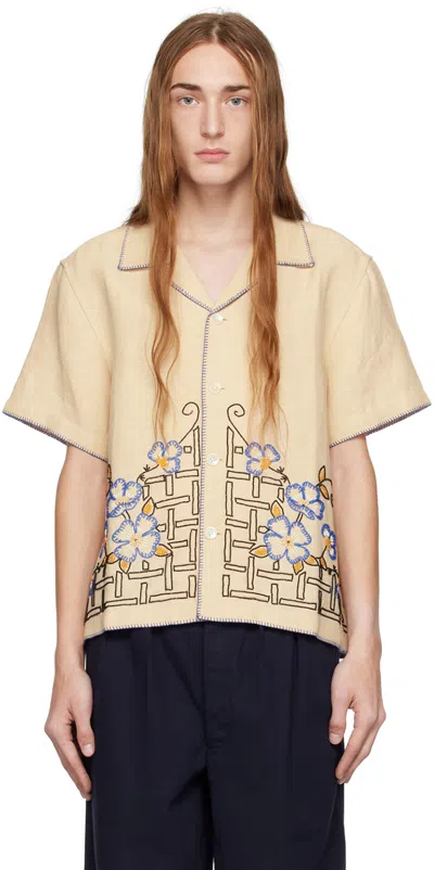 Bode Beige Himalayan Poppy Shirt In White