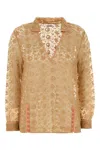 Bode Beige Lace Attic Blouse In Ecrupink