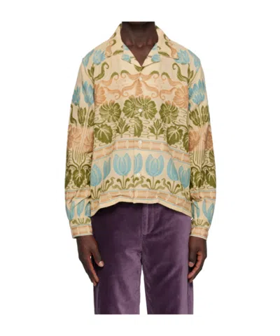 Bode Beige Tulipia Shirt In Multi Multi