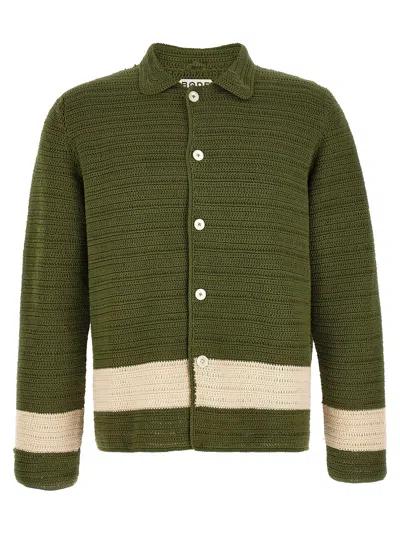 Bode Marsh Crochet Shirt In Green