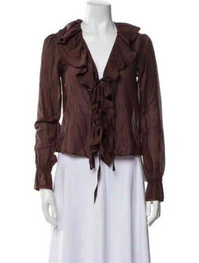 Pre-owned Bode Biker Jacket In Brown