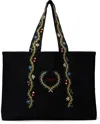 Bode Black Alpineflower Tote In Bkmlt
