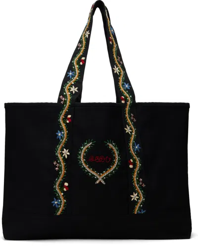 Bode Black Alpineflower Tote