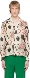 Bode Black & Beige Ace Of Spades Shirt In Bkmlt