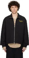 Bode Bloomstein Quilted Reversible Jacket In Black Yellow