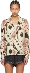 Bode Black & Off-white Ace Of Spades Shirt In Bkmlt Black Multi