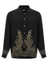 Bode Beaded Epoque Silk Button-up Shirt In Black