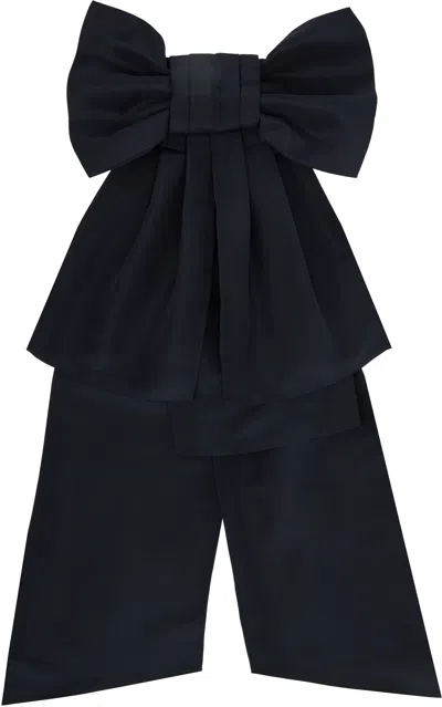 Bode Black Bevel Bow Barrette In Black Black