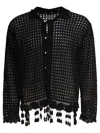 Bode Crochet-trimmed Buttoned Shirt In Black