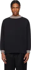 Bode Black Duotone Mockneck Top In Black