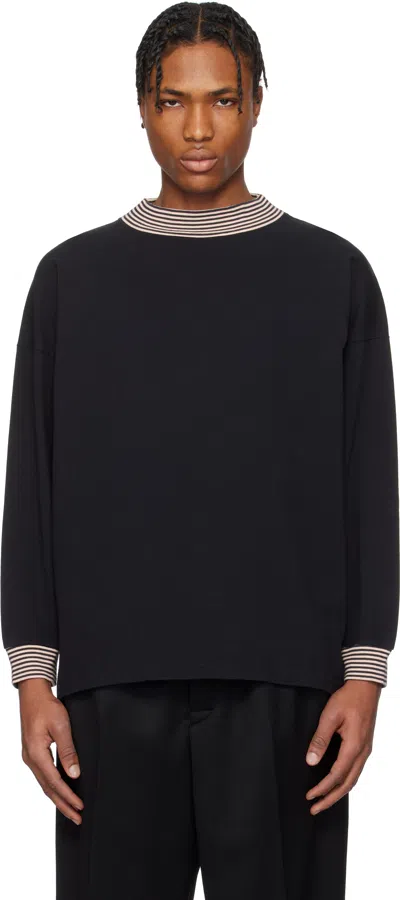 Bode Black Duotone Mockneck Top