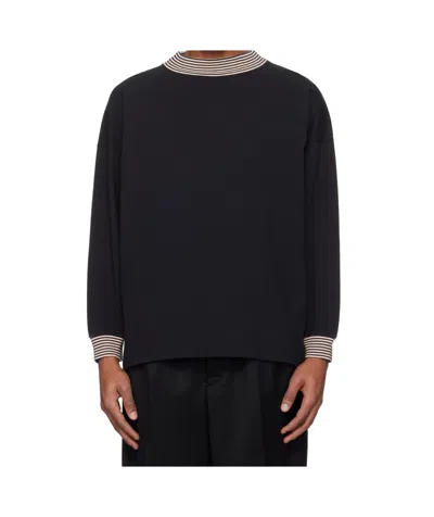Bode Black Duotone Mockneck Top
