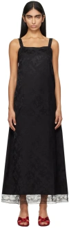 BODE BLACK FOOTBALL JACQUARD COLUMN MAXI DRESS