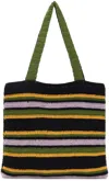 Bode Black Harbor Stripe Tote In Bkmlt