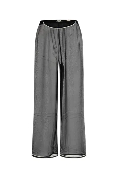 Bode Black Juana Sheer Silk Trousers