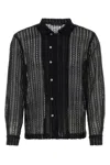 Bode Meandering Lace Button-up Shirt In Black