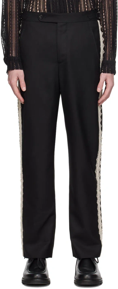 Bode Black Lacework Trousers