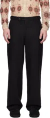 Bode Black Linen Suiting Trousers In Black