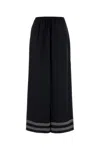 Bode Pantalone Dalla Gamba Ampia Mathilde In Viscosa Nera Donna