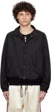 Bode Black Nylon Track Jacket In Black