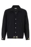 Bode Pointer Camp-collar Embroidered Cotton Shirt In Black