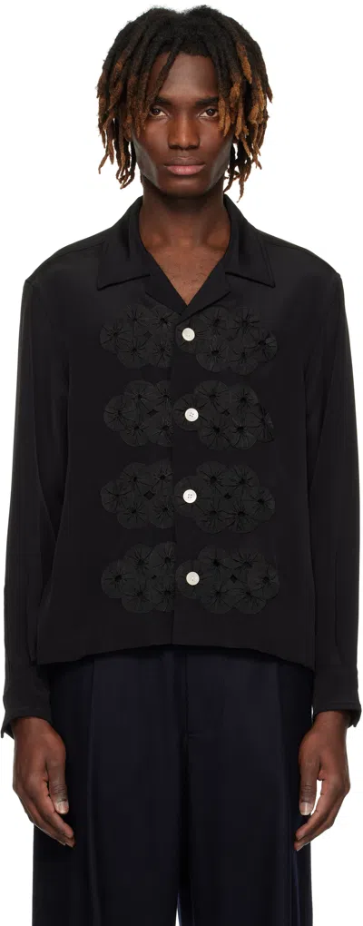 Bode Black Ribbon Garland Shirt