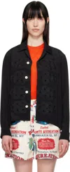Bode Black Ribbon Garland Shirt In Black Black