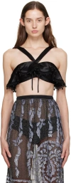 Bode Black Ruffle Bra In 001 Black
