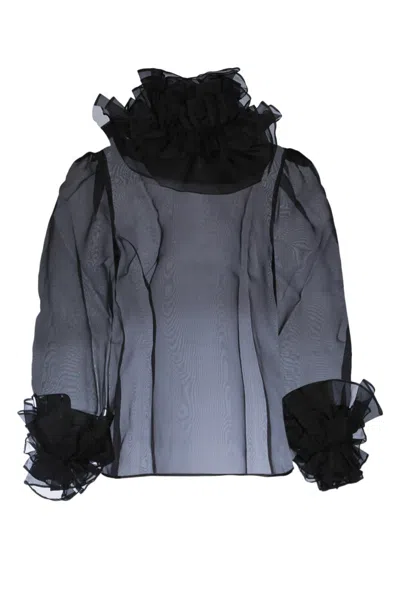 BODE BLACK RUFFLED BLOUSE