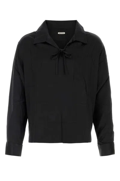 Bode Black Satin Maze Blouse