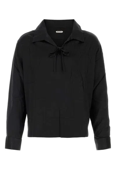 Bode Black Satin Maze Blouse