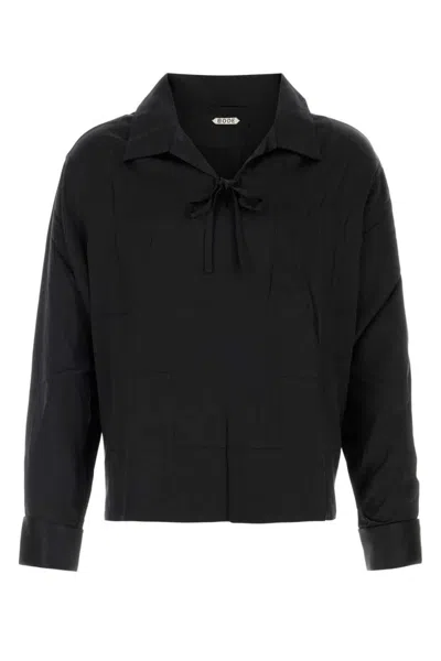 Bode Black Satin Maze Blouse