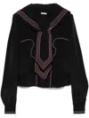 Bode Silk Seafarer Mini Shirt For Women In Black