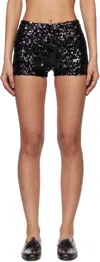 Bode Black Sequin Club Shorts In Black