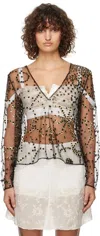 Bode Black Sheer Fête Blouse In Black Black