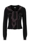 Bode Silk Seafarer Mini Shirt For Women In Black