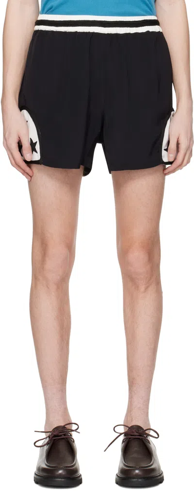 Bode Black Star Field Shorts In Black White