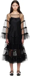 Bode Black Swan Midi Dress