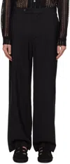 Bode Black Tropical Wool Side Buckle Trousers In Black