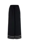 Bode Pantalone Dalla Gamba Ampia Mathilde In Viscosa Nera Donna In Navycream