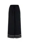 Bode Pantalone Dalla Gamba Ampia Mathilde In Viscosa Nera Donna In Multi