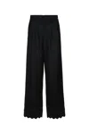 Bode Scallop-detailing Wool Trousers In Black