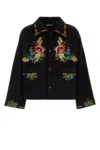 Bode Beaded Aquitaine Embellished Wool Jacket In Black